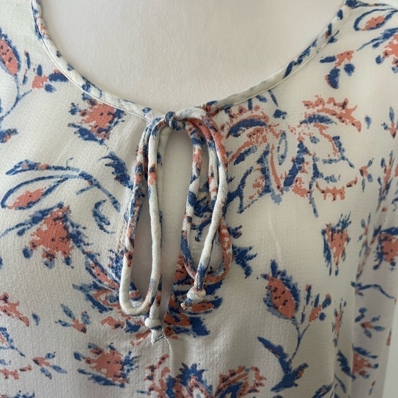 Lucky Brand Long Sleeve Lightweight White Floral Print Top XL - Picture 5 of 6